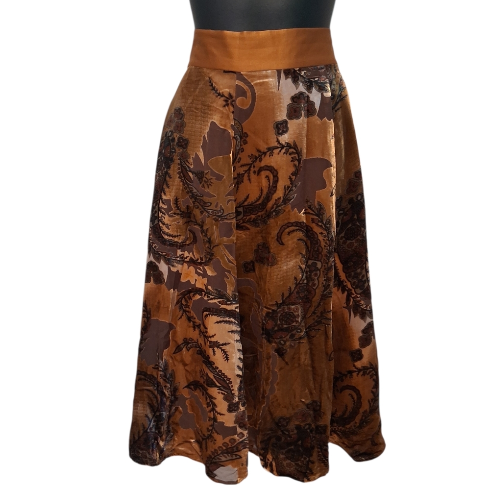 Coldwater Creek Rich Brown Skirt 6791 - Picture 3 of 6